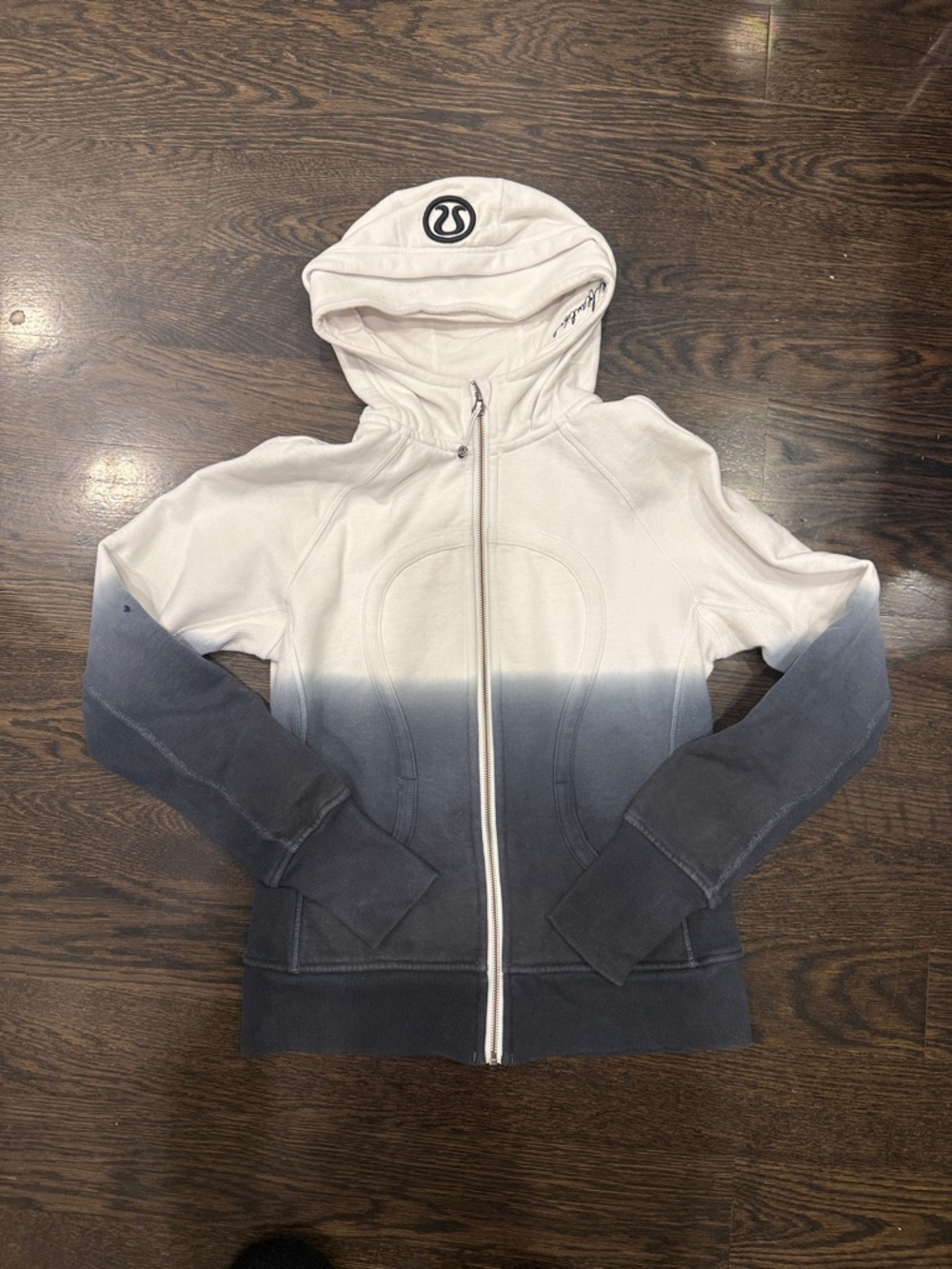 lululemon athletica scuba Ombre Zip-Up Hoodie - White to Charcoal